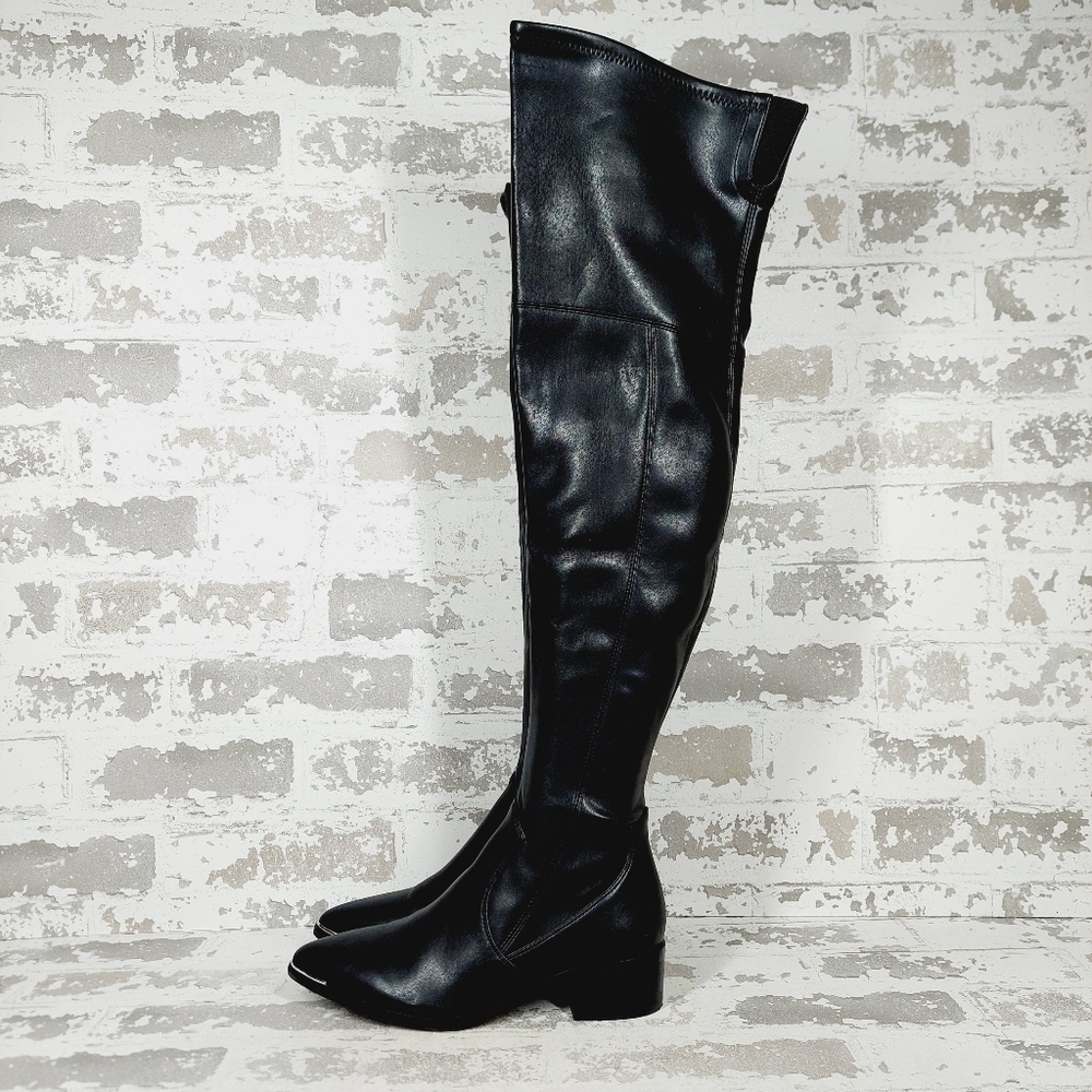 New Marc Fisher LTD Yaki2 Faux Leather Over-The-Knee Boots K986